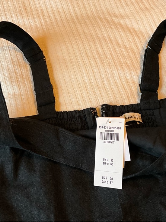 Abercrombie & Fitch Dresses & Skirts - Abercrombie & Fitch Black Linen-Blend Wide Strap Mini Dress (MT)